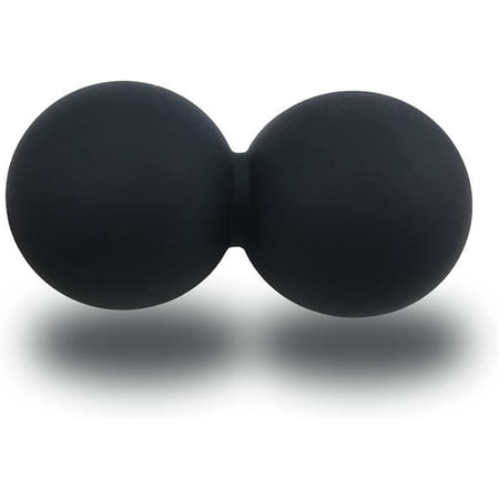 Peanut Massage Ball - Double Lacrosse Ball Massage Set for Full Body Muscle Relief, Pain Reduction and Flexibility Boost, Ergonomic Design Mobility Ball for Physical Therapy (Black)