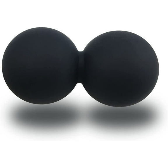 Peanut Massage Ball - Double Lacrosse Ball Massage Set for Full Body Muscle Relief, Pain Reduction and Flexibility Boost, Ergonomic Design Mobility Ball for Physical Therapy (Black)