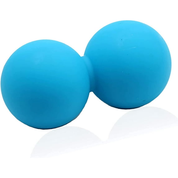 Peanut Massage Ball - Double Lacrosse Ball Massage Set for Full Body Muscle Relief, Pain Reduction and Flexibility Boost, Ergonomic Design Mobility Ball for Physical Therapy (Blue)
