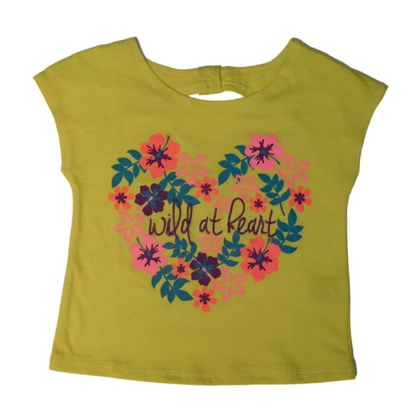 Peanut & Ollie Infant & Toddler Girls Lime Wild At Heart! Tropical Shirt 2T