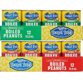 Peanut Patch 12 Pack Boiled Peanuts and 12 Pack Cajun Boiled Peanuts (24 Cans Total)