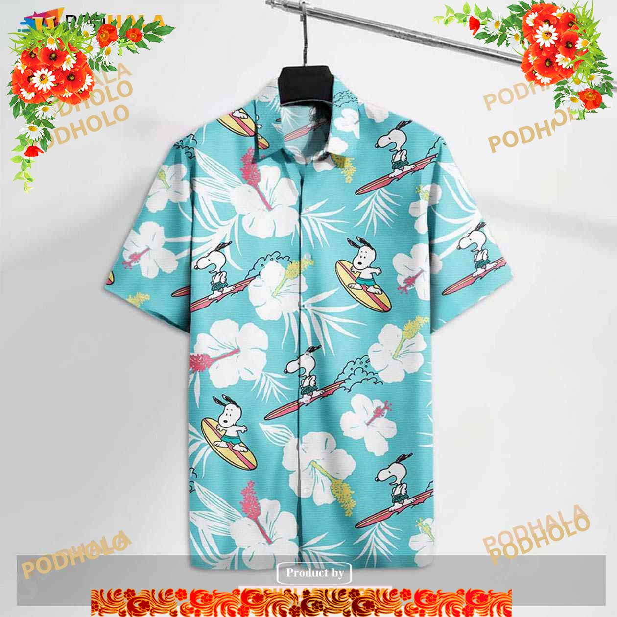Peanut Peanut Beagle Surfing Summer Cute Funny Hawaiian Shirt