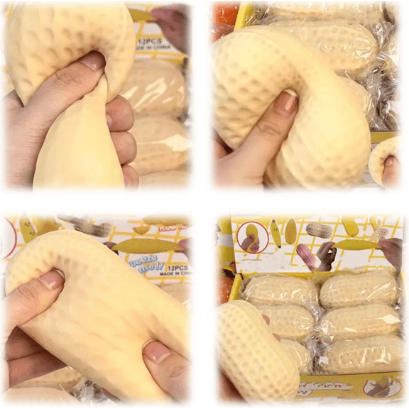 Peanut Shaped Slow Rising Squishy, Legume Simulation Sensory Item for Stress Relief Realistic Nut Figure, Funny Desk Novelty for Focus