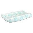 thumbnail image 1 of The Peanut Shell Baby Contoured Changing Pad Cover - Teal Blue Turquoise Floral Medallion Design - 100% Cotton Sateen Fabrics, Fits 32 by 16 Inch Pads, 1 of 1