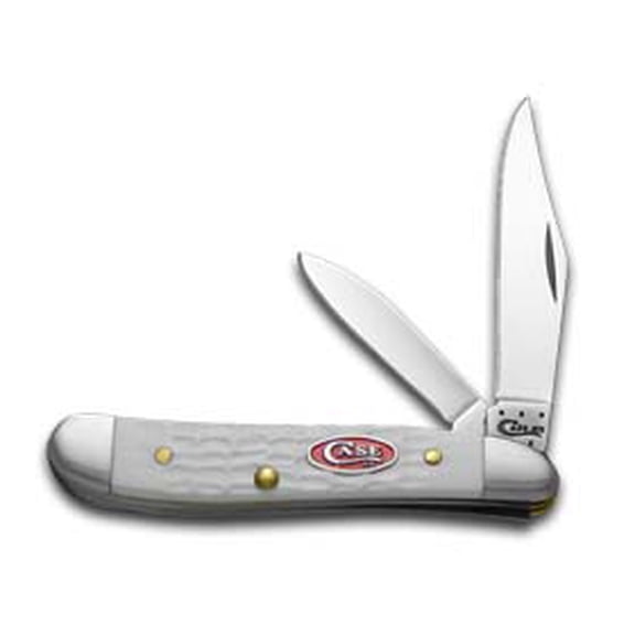 Case XX Knives Jigged White Delrin Peanut Stainless Pocket Knife