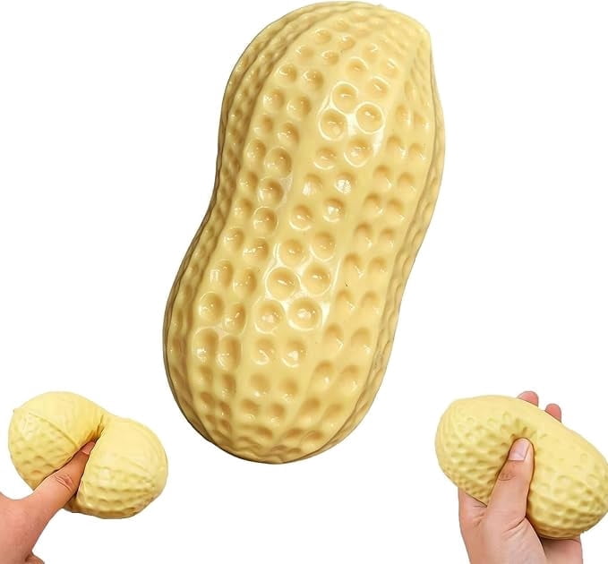Peanut Squishies Crunchy, Realistic Peanut Ball Relieve Stress and Anxiety, Party Favor Slow Rise Pressure Release Toys, Yellow