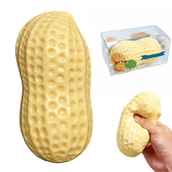 Peanut Squishy, Realistic Peanut Stress Relief Ball, Soft Squeeze Sensory Fidget Toy for Stress and Anxiety Relief, Fun Party Favor Novelty Toy