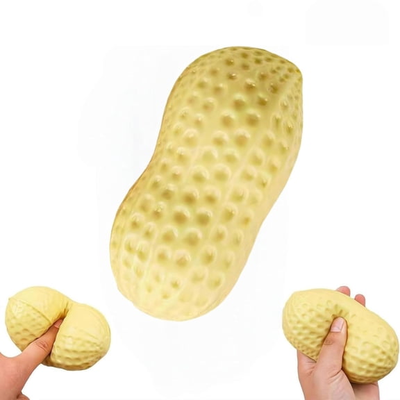 Peanut Squishy Toy - Realistic Squishies Peanut Soft Slow Rising Squeeze Fidget Toy , NutShaped Stress Relief Toy for Kids Adults