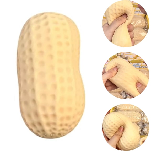 Peanut Squishy Toys - Slow-Rise Sensory Fidget Toys for Stress Relief,Cute Anxiety Aid & Gift(white)