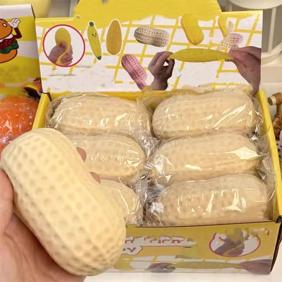 Peanut Squeezable Toys - Slow Rising Stress Relief Squeeze Toys,Fun Sensory Fidget for Desk & Anxiety Relief