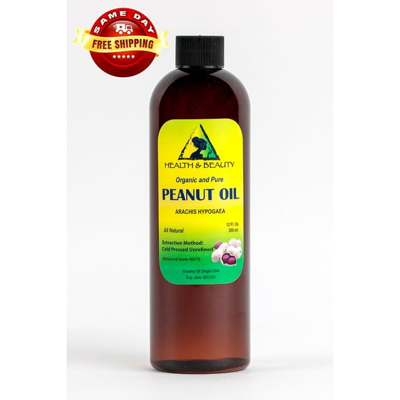 Peanut oil unrefined organic carrier cold pressed virgin raw pure 24 oz