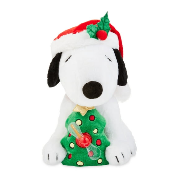 Peanuts 10 inch Animated Snoopy Holding a Tree with Message Fan, Plush Toy