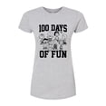 thumbnail image 1 of Peanuts - 100 Days Of Fun - Juniors Fitted Graphic T-Shirt, 1 of 6