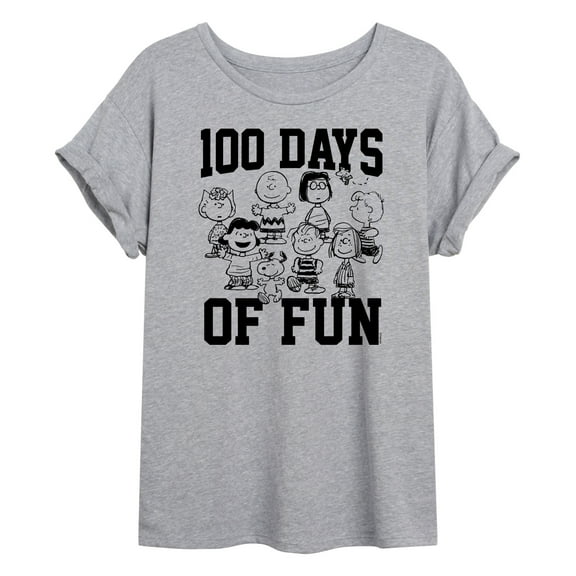 Peanuts - 100 Days Of Fun - Juniors Ideal Flowy Muscle T-Shirt