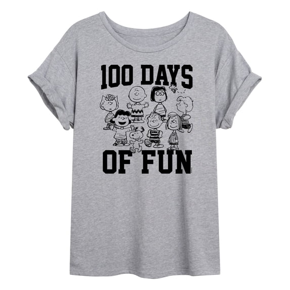 Peanuts - 100 Days Of Fun - Juniors Ideal Flowy Muscle T-Shirt
