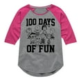 thumbnail image 1 of Peanuts - 100 Days Of Fun - Toddler & Youth Girls Raglan Graphic T-Shirt, 1 of 6