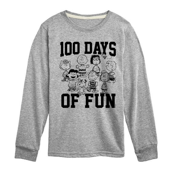 Peanuts - 100 Days Of Fun - Toddler & Youth Long Sleeve Graphic T-Shirt