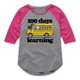 thumbnail image 1 of Peanuts - 100 Days Of Learning - Toddler & Youth Girls Raglan Graphic T-Shirt, 1 of 6