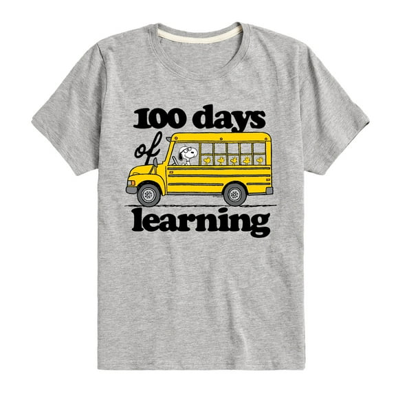 Peanuts - 100 Days Of Learning - Toddler & Youth Short Sleeve Graphic T-Shirt
