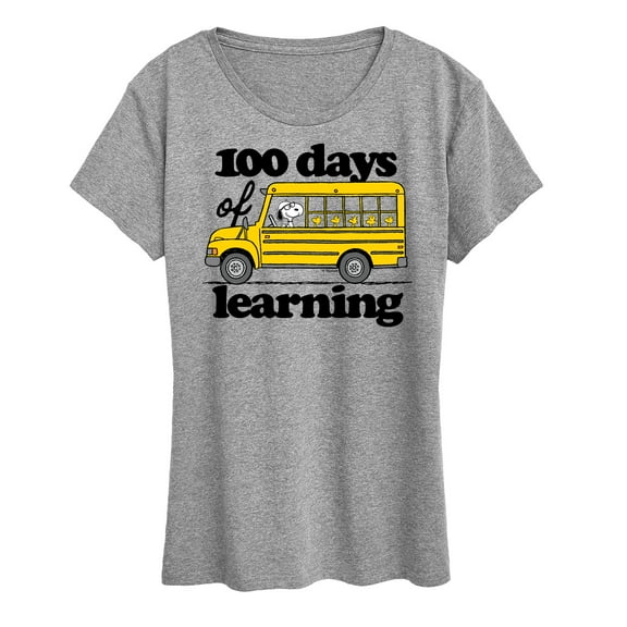 Peanuts - 100 Days Of Learning - Women's Short Sleeve Graphic T-Shirt
