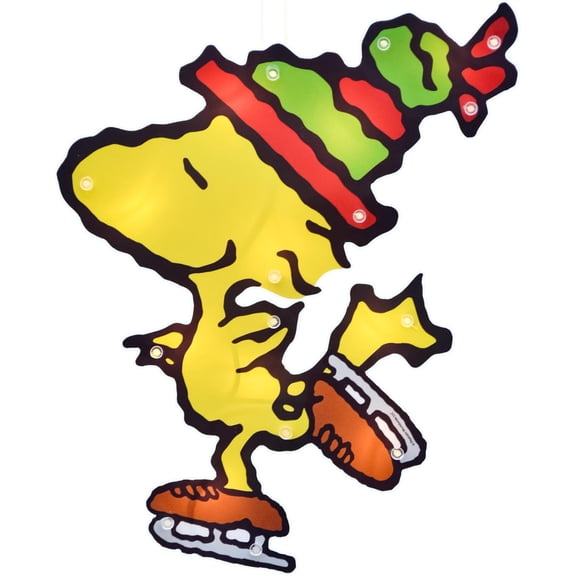 Peanuts 12 Inch Pre-lit LED Holiday Window Decor Woodstock with Suction Cup for Hanging