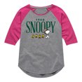 thumbnail image 1 of Peanuts - 1950's Camper Snoopy - Toddler And Youth Girls Raglan Graphic T-Shirt, 1 of 5