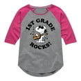 thumbnail image 1 of Peanuts - 1st Grade Rocks - Toddler And Youth Girls Raglan Graphic T-Shirt, 1 of 5