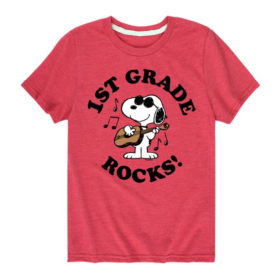 Peanuts - 1st Grade Rocks - Toddler And Youth Short Sleeve Graphic T-Shirt