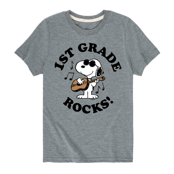 Peanuts - 1st Grade Rocks - Toddler And Youth Short Sleeve Graphic T-Shirt