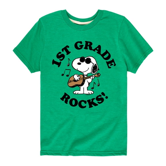Peanuts - 1st Grade Rocks - Toddler And Youth Short Sleeve Graphic T-Shirt