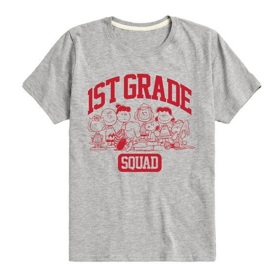 Peanuts - 1st Grade Squad - Toddler & Youth Short Sleeve Graphic T-Shirt