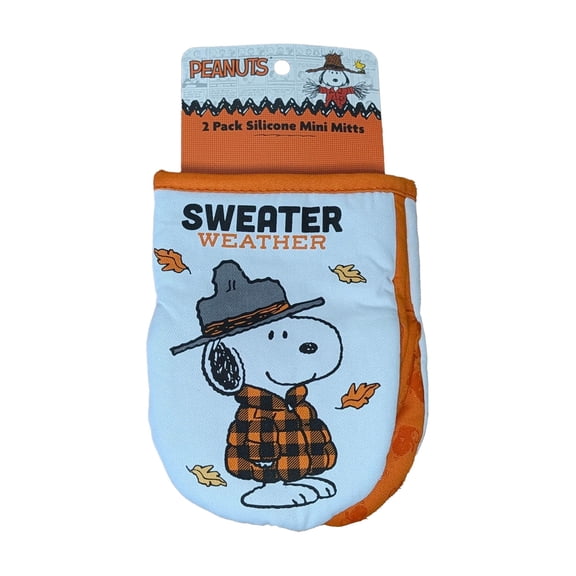 Peanuts 2 Pack Mini Oven Mitts Snoopy Sweater Weather Autumn Fall