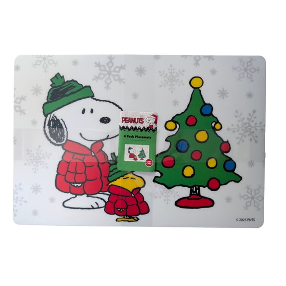 Peanuts 4 Pack Placemats Snoopy Christmas Tree