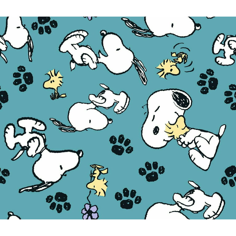 Peanuts 69399 Snoopy And Woodstock Playing Springs Creative 100% Cotton  Fabric By The Yard