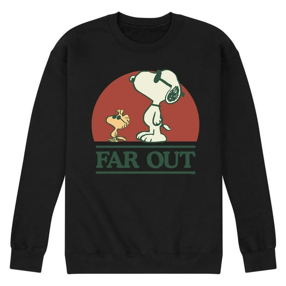 Peanuts - 70's Retro Snoopy Men's Long Sleeve Fleece Crewneck Sweatshirts