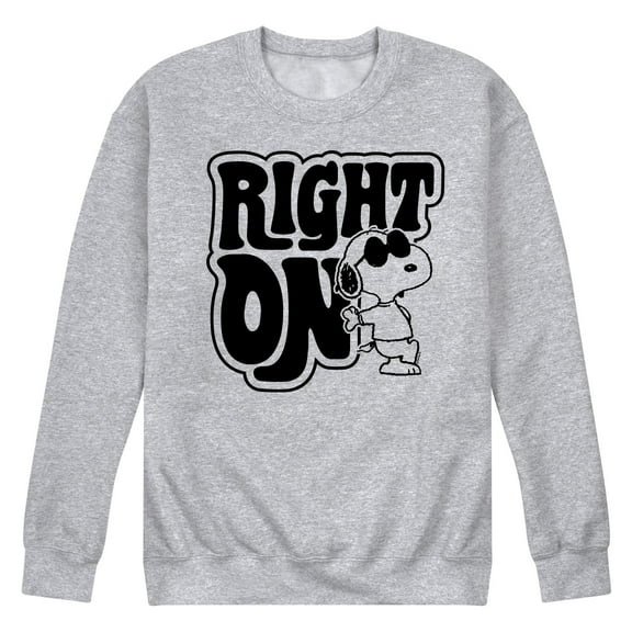 Peanuts - 70's Retro Snoopy Men's Long Sleeve Fleece Crewneck Sweatshirts