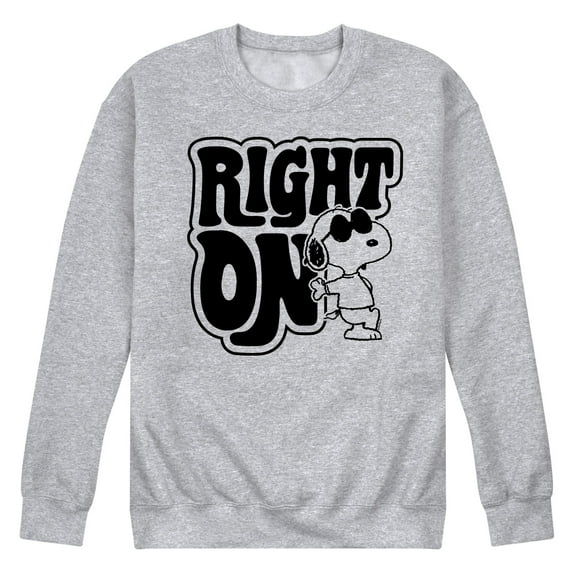 Peanuts - 70's Retro Snoopy Men's Long Sleeve Fleece Crewneck Sweatshirts