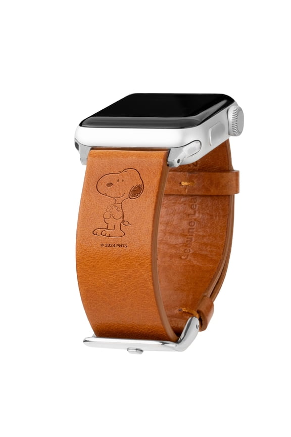 Peanuts 75th Anniversary Premium Leather Unisex Watch Band for Apple Watch (38/40/41mm Long Snoopy) by Affinity Bands