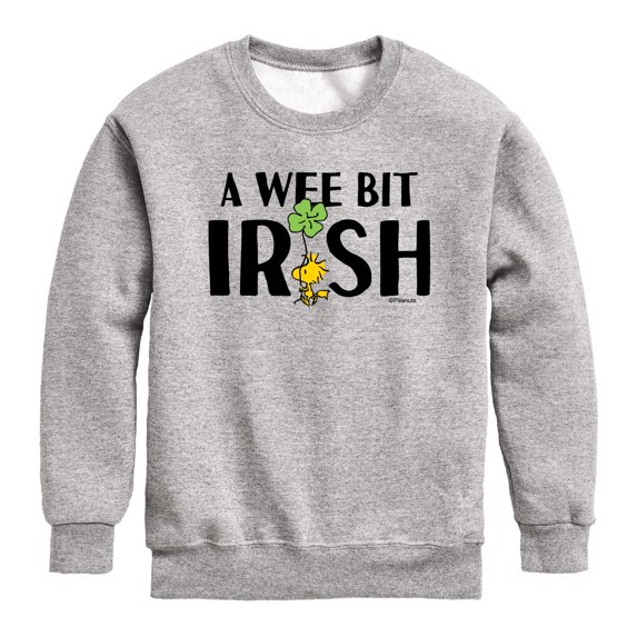 Peanuts - A Wee Bit Irish - Youth Boys Crew Fleece Sweatshirt