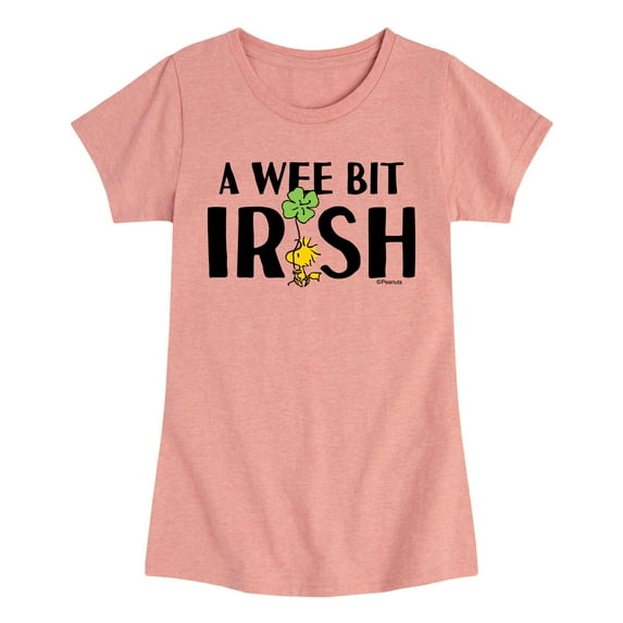 Peanuts - A Wee Bit Irish - Youth Girls Fitted Short Sleeve T-Shirt