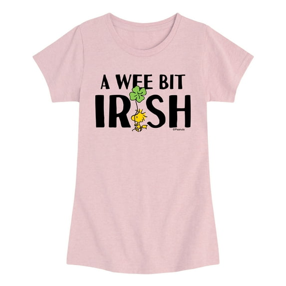 Peanuts - A Wee Bit Irish - Youth Girls Fitted Short Sleeve T-Shirt