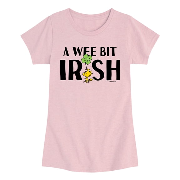 Peanuts - A Wee Bit Irish - Youth Girls Fitted Short Sleeve T-Shirt