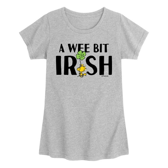 Peanuts - A Wee Bit Irish - Youth Girls Fitted Short Sleeve T-Shirt