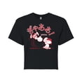 thumbnail image 1 of Peanuts - Aaugh - Juniors Cropped Cotton Blend T-Shirt, 1 of 6