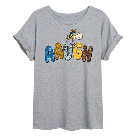 Peanuts - Aaugh Pattern Charlie Brown - Juniors Ideal Flowy Muscle T-Shirt