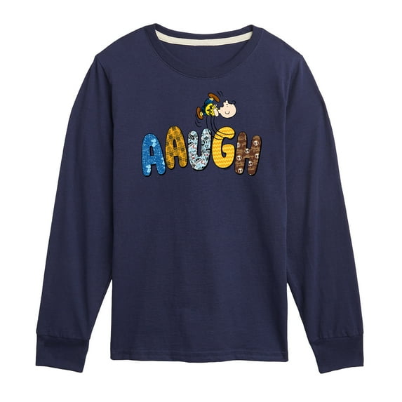 Peanuts - Aaugh Pattern Charlie Brown - Toddler And Youth Long Sleeve Graphic T-Shirt