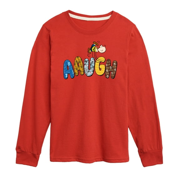 Peanuts - Aaugh Pattern Charlie Brown - Toddler And Youth Long Sleeve Graphic T-Shirt