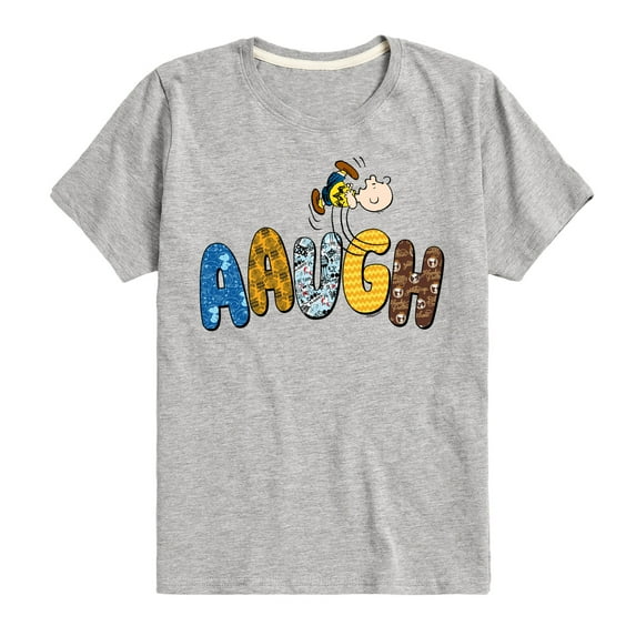 Peanuts - Aaugh Pattern Charlie Brown - Toddler And Youth Short Sleeve Graphic T-Shirt