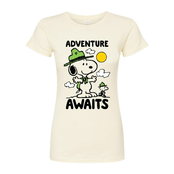 Peanuts - Adventure Awaits - Juniors Fitted Graphic T-Shirt