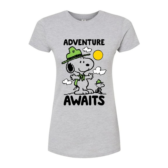 Peanuts - Adventure Awaits - Juniors Fitted Graphic T-Shirt
